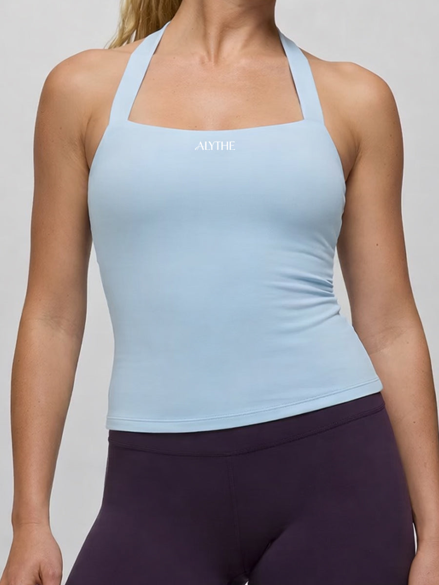 Essential Halter Tank Top Light Blue