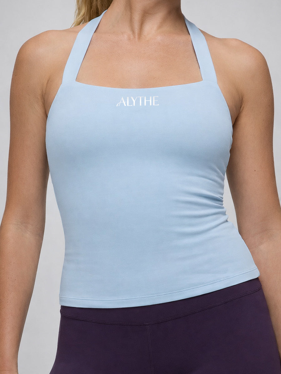 Essential Halter Tank Top Light Blue