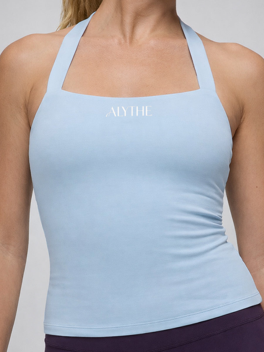 Essential Halter Tank Top Light Blue