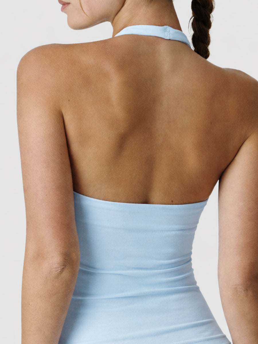 Essential Halter Tank Top Light Blue