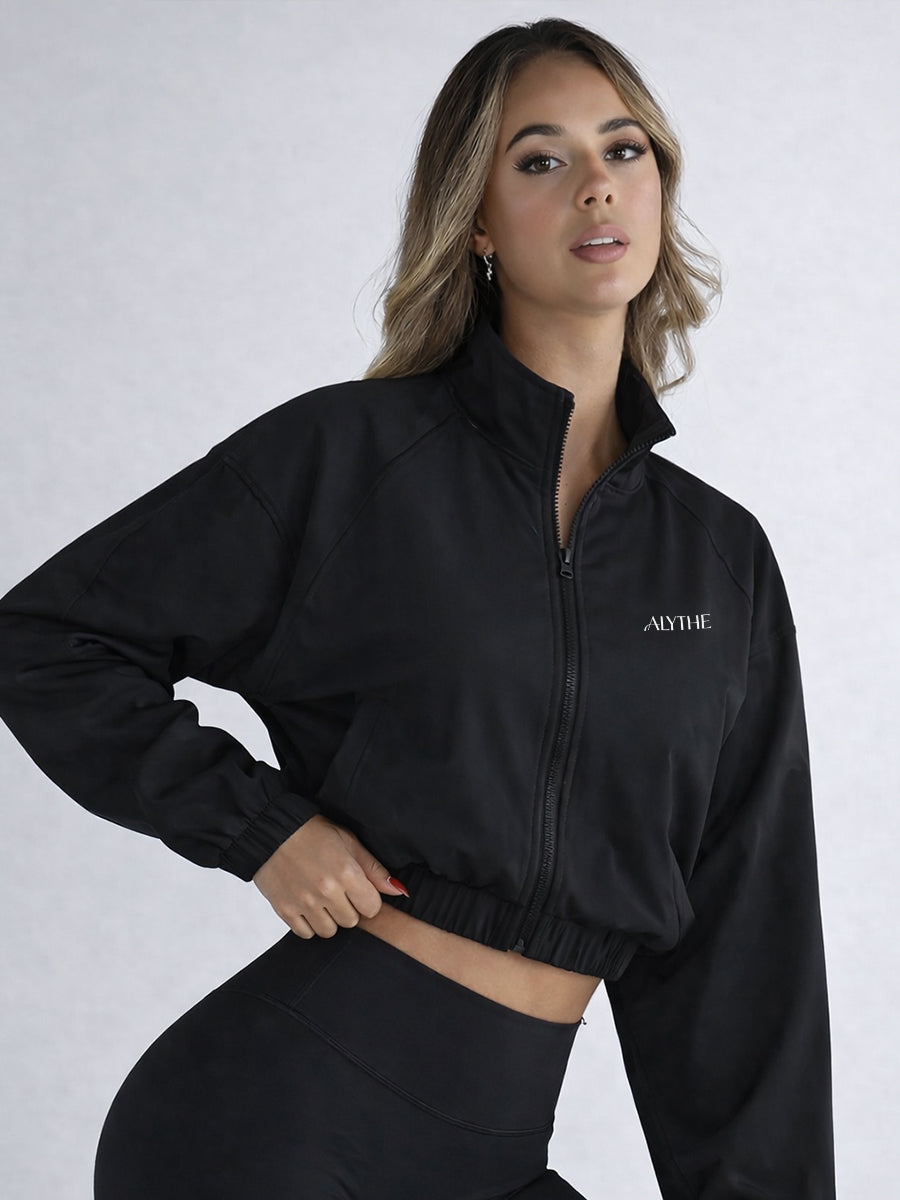 Full Zip High Neck Jacket Black