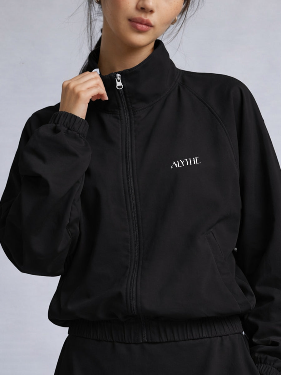 Full Zip High Neck Jacket Black