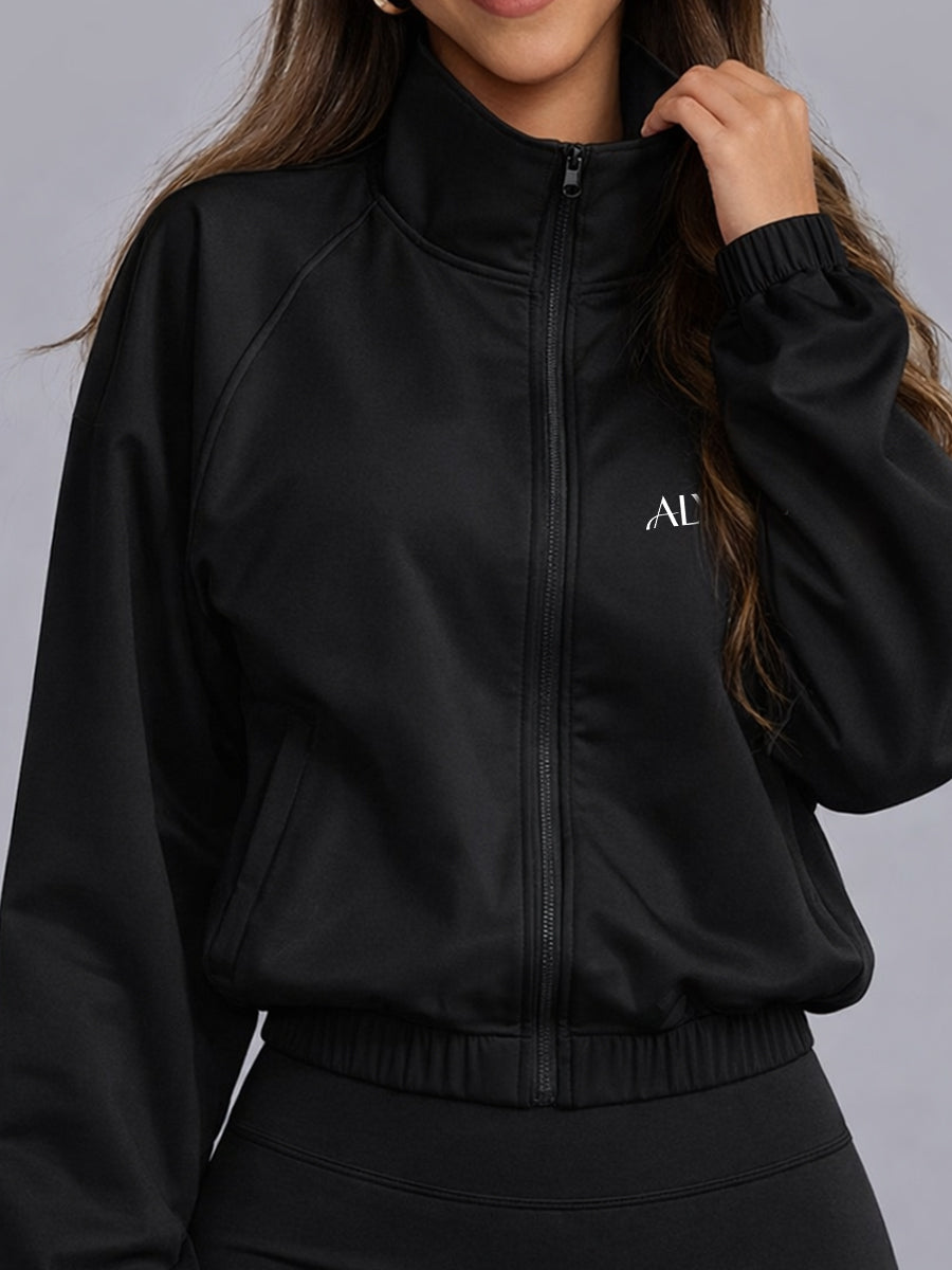 Full Zip High Neck Jacket Black