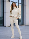 Full Zip High Neck Jacket Beige