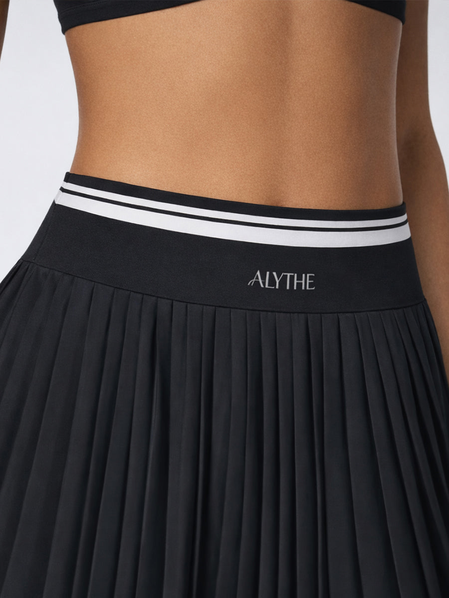 High Waist Pleated Skirt Black