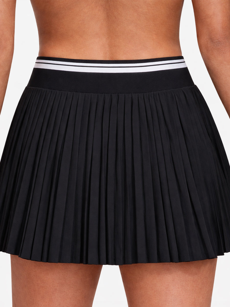 High Waist Pleated Skirt Black