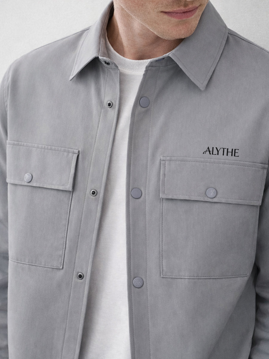 Utility Pocket Button Jacket Grey