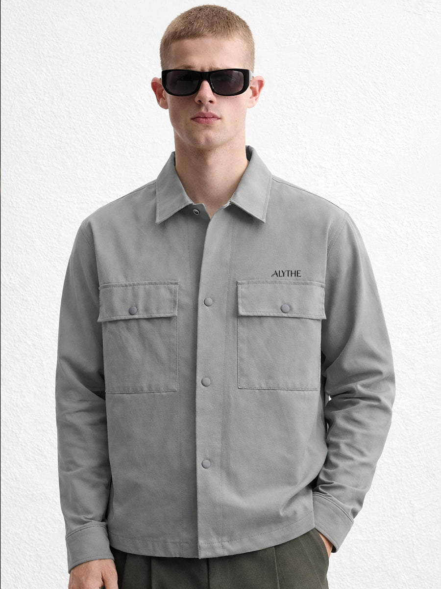Utility Pocket Button Jacket Grey