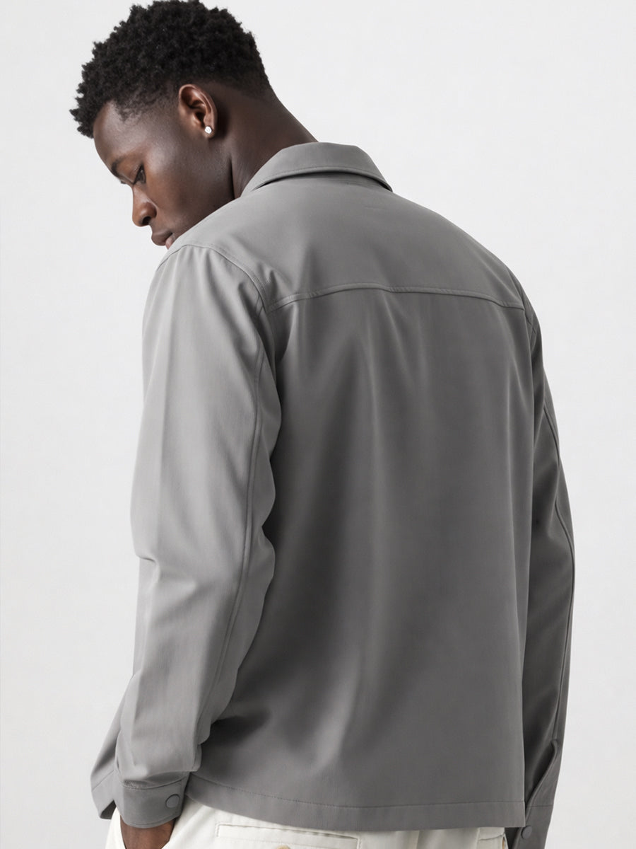 Utility Pocket Button Jacket Grey