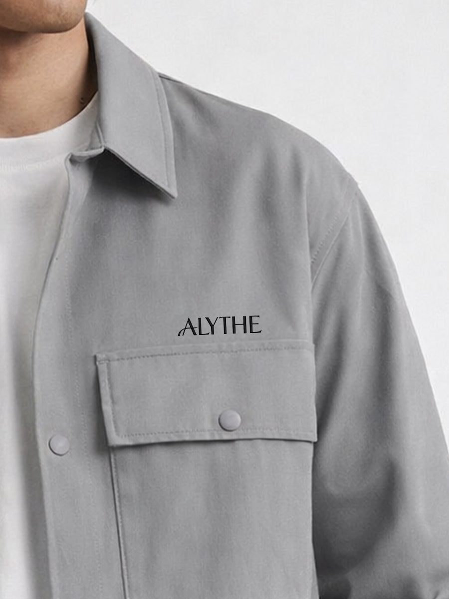 Utility Pocket Button Jacket Grey