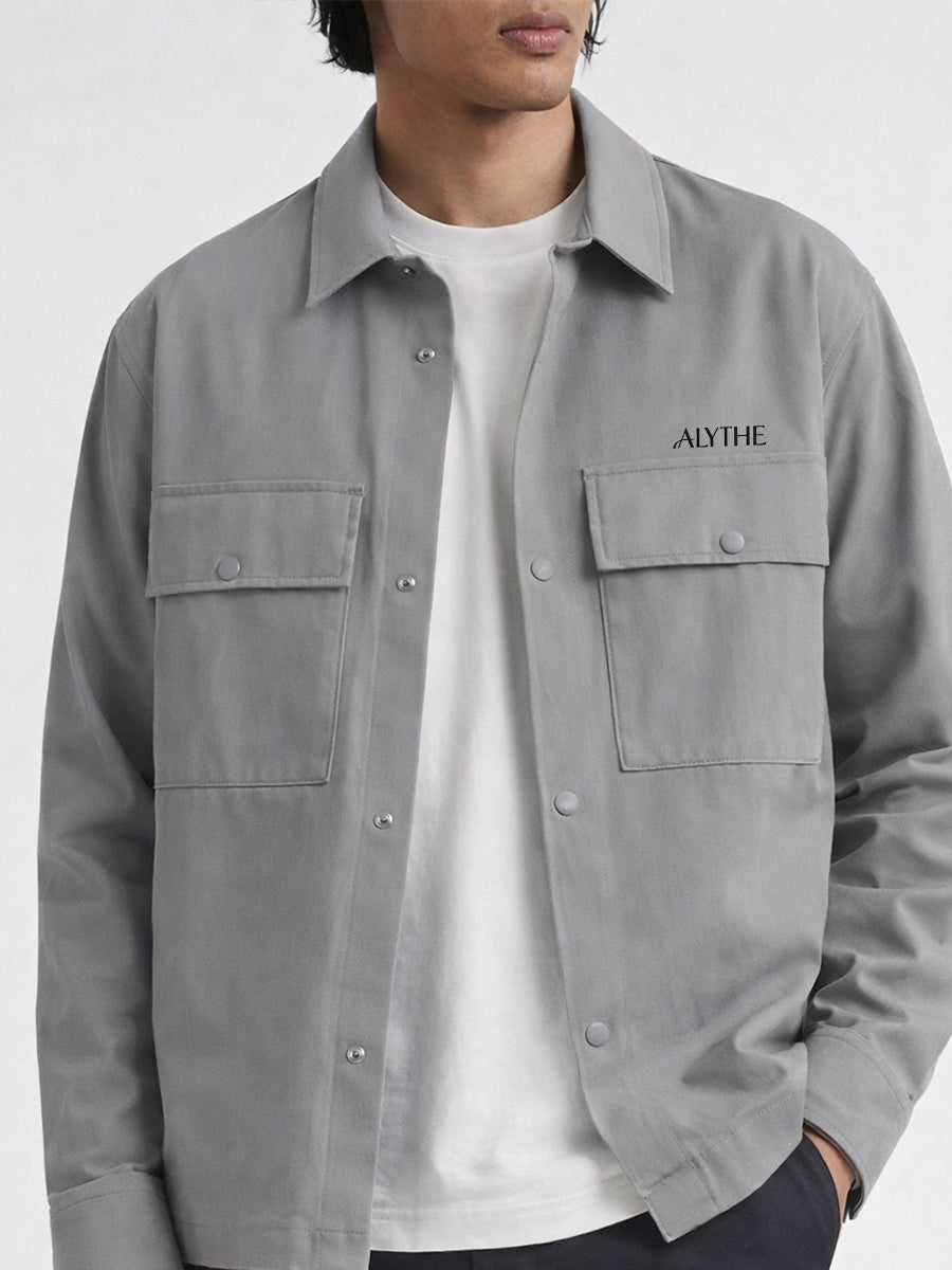 Utility Pocket Button Jacket Grey