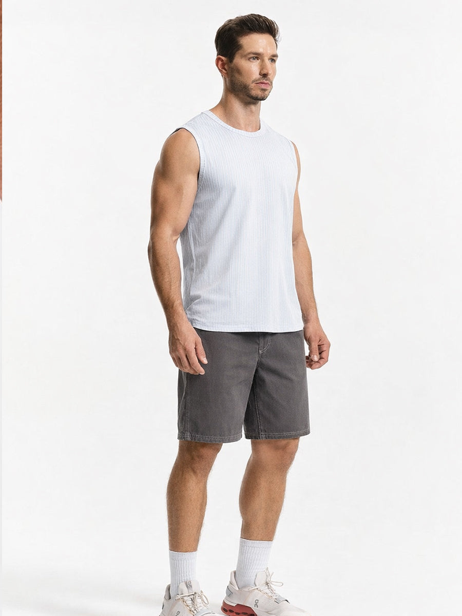 Elastic Waist Casual Shorts Grey