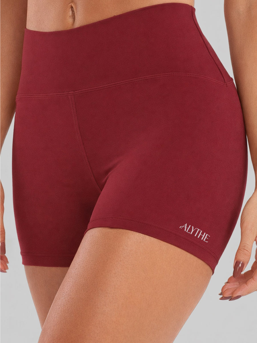 High Waist Sculpt Shorts Burnt Red