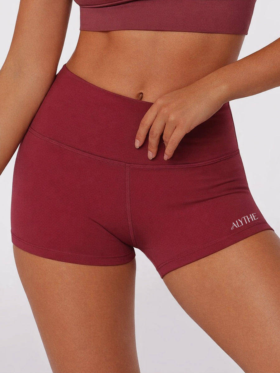 High Waist Sculpt Shorts Burnt Red