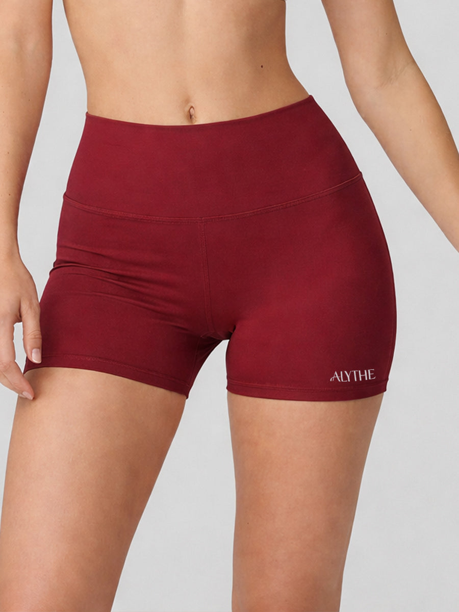 High Waist Sculpt Shorts Burnt Red