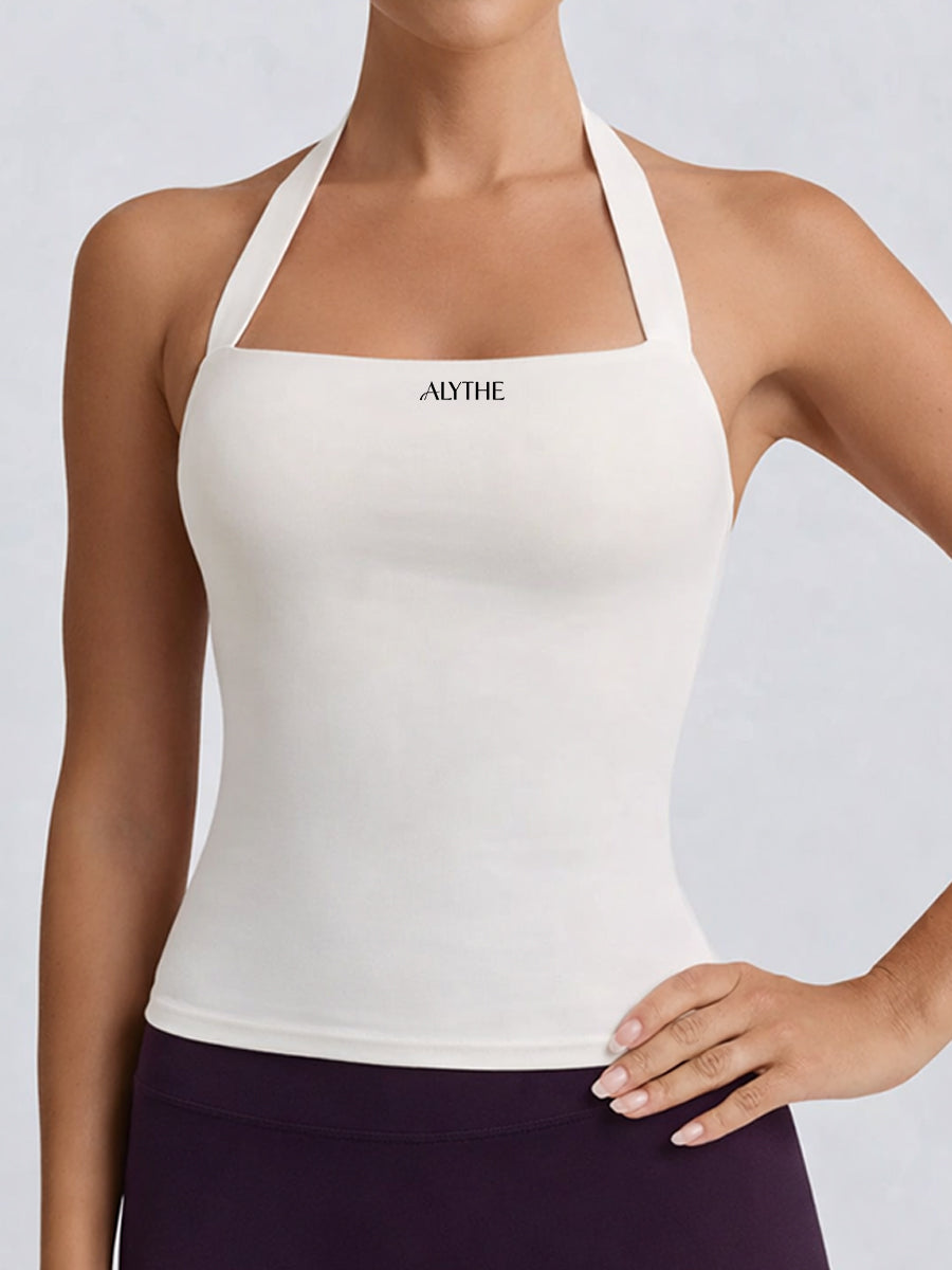 Essential Halter Tank Top White