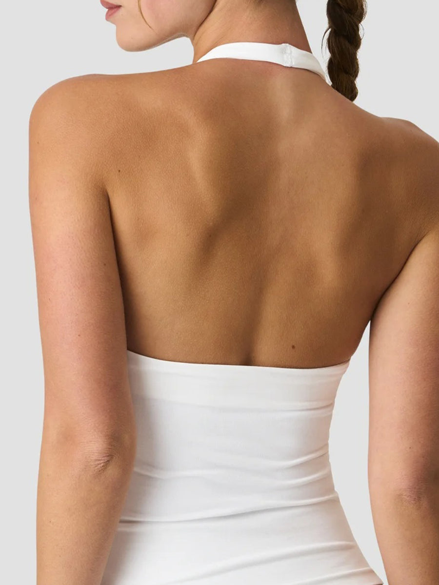 Essential Halter Tank Top White